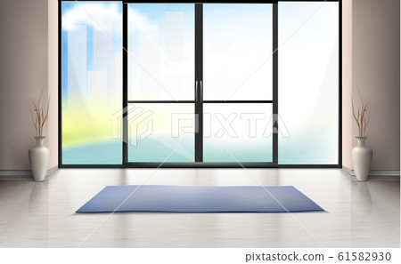 mockup of entrance room with glass door 61582930