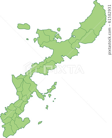 Okinawa prefecture map_by municipalities - Stock Illustration [61582931 ...