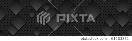 Black squares on dark perforated metallic Black squares on dark perforated metallic 61583281