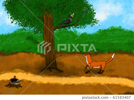 Tree, Forest, Fox, Crow, Cheese, Hedgehog, Trail, literature 61583407