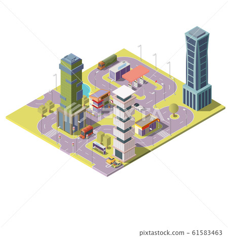 3d isometric megapolis, city. Urban landscape 61583463