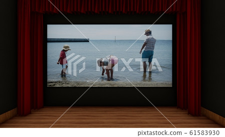Movie theater no people screen family sea illustration 8 Movie theater no people screen family sea illustration 8 61583930
