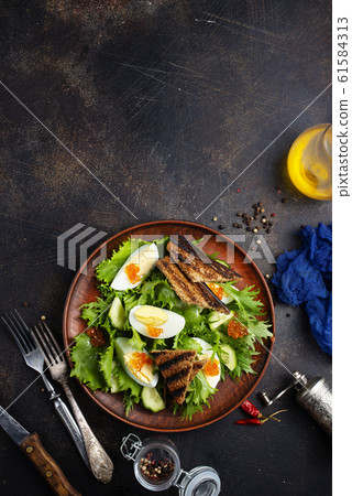 salad with salmon caviar salad with salmon caviar 61584313