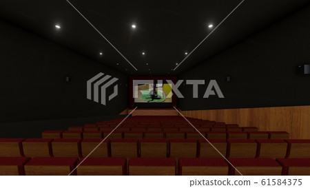 Movie theater no people screen small dog illustration 1 Movie theater no people screen small dog illustration 1 61584375