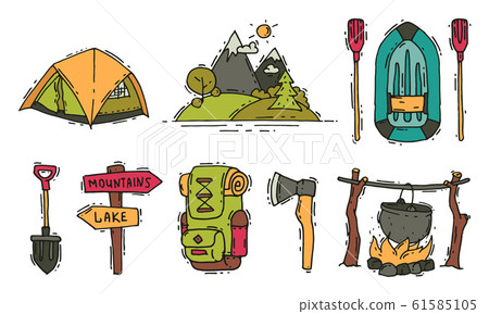 Camping equipment Vectors & Illustrations for Free Download