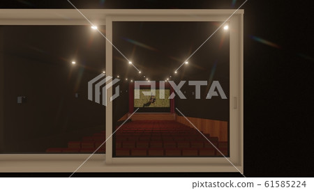 Movie theater no people screen small dog 2 illustration 35 61585224