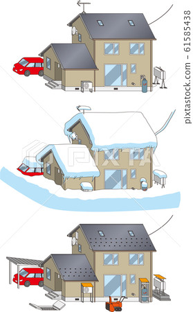 住宅降雪措施矢量素材 住宅降雪措施矢量素材 61585438