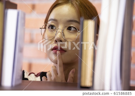 Woman books library Woman books library 61586885