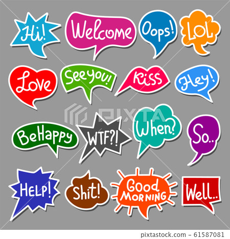 bubbles speech stickers - Stock Illustration [61587081] - PIXTA