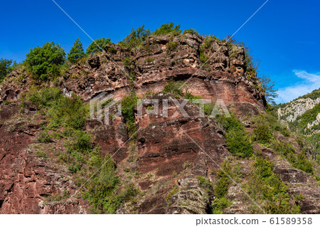 Gorges de Daluis or Chocolate canyon in Provence-Alpes, France. 61589358