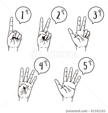 Hand sign count - Stock Illustration [61592183] - PIXTA