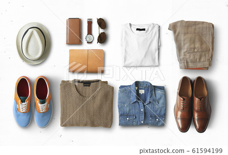 Concept on the topic of fashion and casual clothes Concept on the topic of fashion and casual clothes 61594199