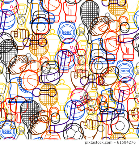 Seamless pattern with sport icons. - Stock Illustration [61594276] - PIXTA