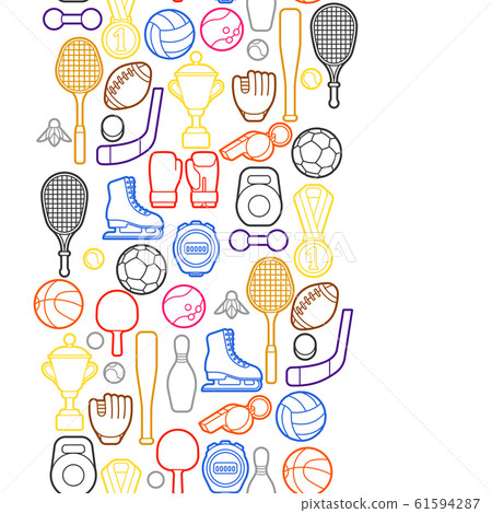 Seamless pattern with sport icons. - Stock Illustration [61594287] - PIXTA