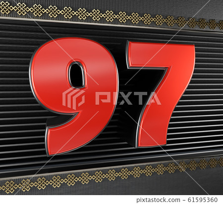 Red number 97 with endless knot Red number 97 with endless knot 61595360
