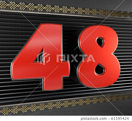 Red number 48 with endless knot Red number 48 with endless knot 61595424