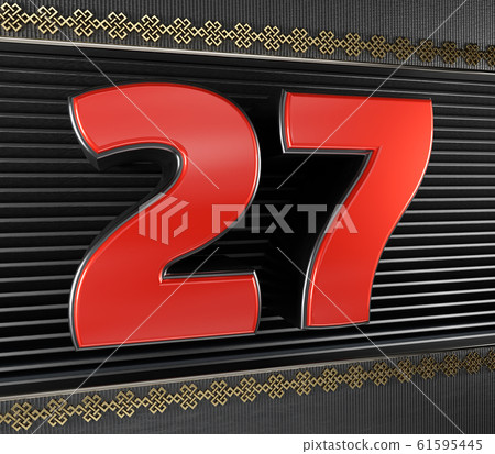 Red number 27 with endless knot - Stock Illustration [61595445] - PIXTA