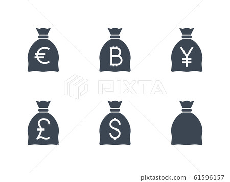 Bags with Money related vector glyph icon. Bags with Money related vector glyph icon. 61596157