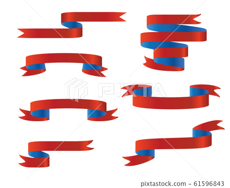 Blue and red glossy ribbon banners set. Blue and red glossy ribbon banners set. 61596843