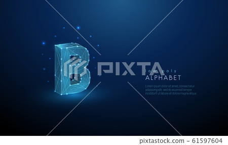 Abstract letter B. Low poly style design 61597604