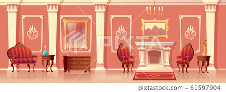 luxury living room with fireplace 61597904