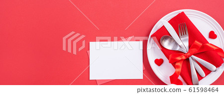 情人節 餐廳 盤子 頂視圖 大餐 Valentine's Day Plate バレンタイン 61598464