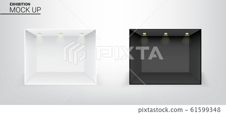 3D Mock up Realistic Black and White Empty Room 61599348