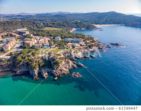 Drone picture over the Costa Brava coastal, small Drone picture over the Costa Brava coastal, small 61599447