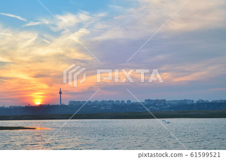 Sunset On Galati City And Danube Sunset On Galati City And Danube 61599521