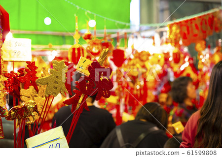 中國年，裝飾品，新年,中国の年、装飾、新年、Chinese year, decorations, n 61599808