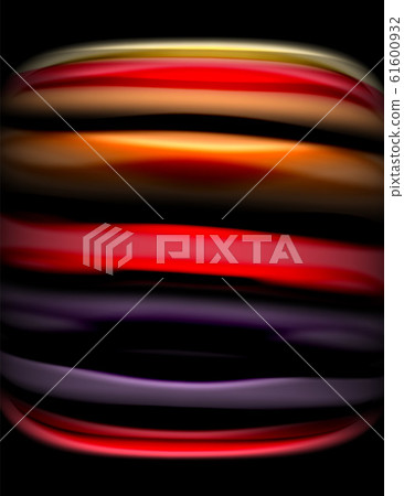 Silk smooth lines on black, liquid fluid color waves. Vector Illustration 61600932
