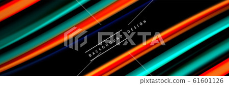 Silk and smooth flow wave poster design. Color waves, liquid style lines and shapes in black color background Silk and smooth flow wave poster design. Color waves, liquid style lines and shapes in black color background 61601126