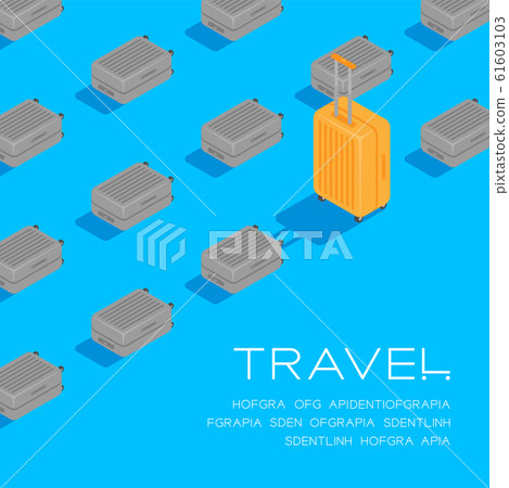 Luggage 3D isometric pattern, Travel business concept poster and social banner post square design illustration isolated on blue background with copy space, vector eps 10 Luggage 3D isometric pattern, Travel business concept poster and social banner post square design illustration isolated on blue background with copy space, vector eps 10 61603103