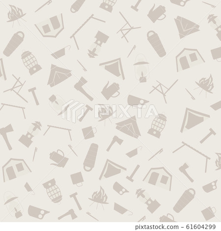 Camping equipment background pattern Camping equipment background pattern 61604299