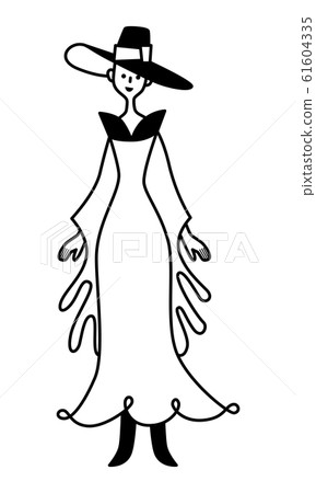 Witch line drawing Witch line drawing 61604335