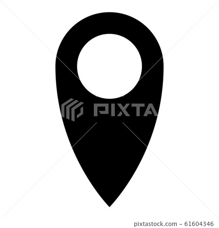 Black map pointer. Simple flat vector icon Black map pointer. Simple flat vector icon 61604346