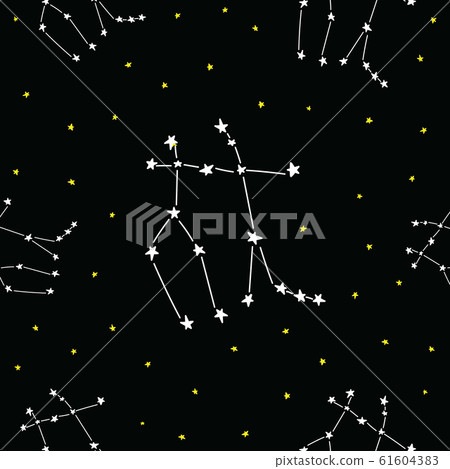 Constellation stars set horoscope decoration seamless pattern Constellation stars set horoscope decoration seamless pattern 61604383