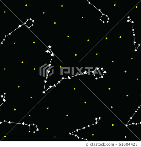 Constellation stars set horoscope decoration seamless pattern Constellation stars set horoscope decoration seamless pattern 61604425