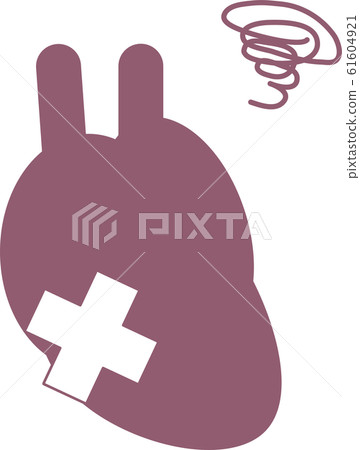 Simple unhealthy heart illustration internal organs cardiovascular 61604921