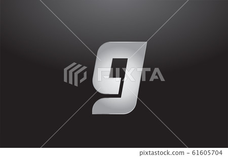 metal alphabet letter silver G grey logo business - Stock Illustration ...