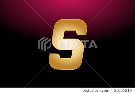 gold golden metal alphabet letter S logo company - Stock Illustration ...