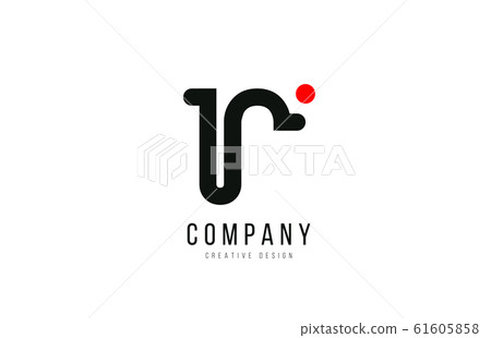 Red And Black Dot R Alphabet Letter For Company Stock Illustration 61605858 Pixta