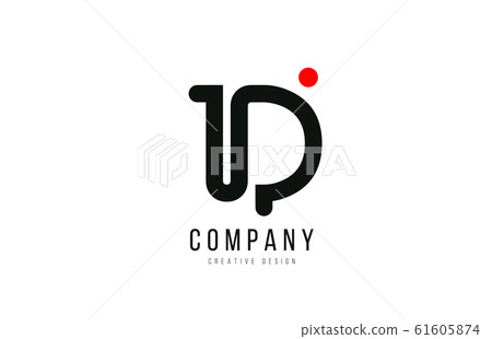 red and black dot D alphabet letter for company - Stock Illustration ...