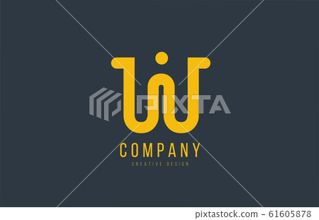 yellow W alphabet letter for company logo or - Stock Illustration ...