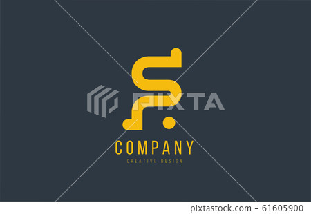 yellow F alphabet letter for company logo or - Stock Illustration ...