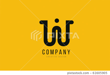 W yellow black alphabet letter for company logo - Stock Illustration ...