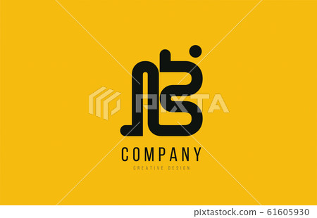 B Yellow Black Alphabet Letter For Company Logo - Stock Illustration ...