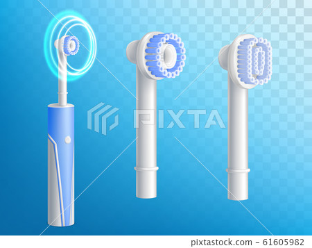 3d realistic electric toothbrushes, removable nozzles 61605982