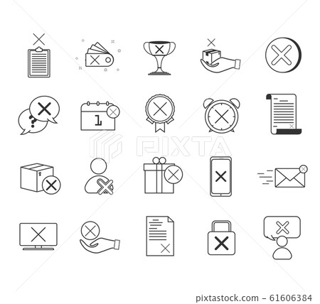 Reject line icons. Reject line icons. 61606384