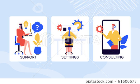 Call center services vector colorful banner template Call center services vector colorful banner template 61606675